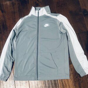 Nike Sportswear Grey & White Full-Zip Track Jacket